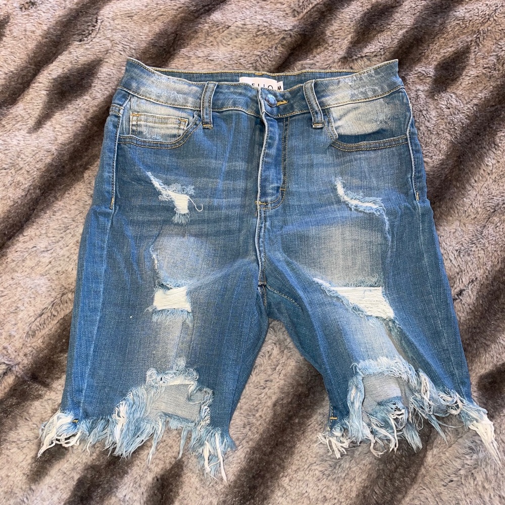 Denim Distressed Short